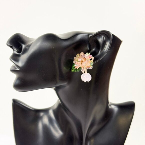 BRAND NEW IN BOX MULTI COLOR BEADED FLORAL EARRINGS SET - Picture 4 of 5